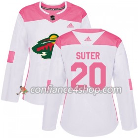Adidas Maillot de Hockey Minnesota Wild Ryan Suter 20 2017-2018 Blanc Rose Fashion Authentic - Femme